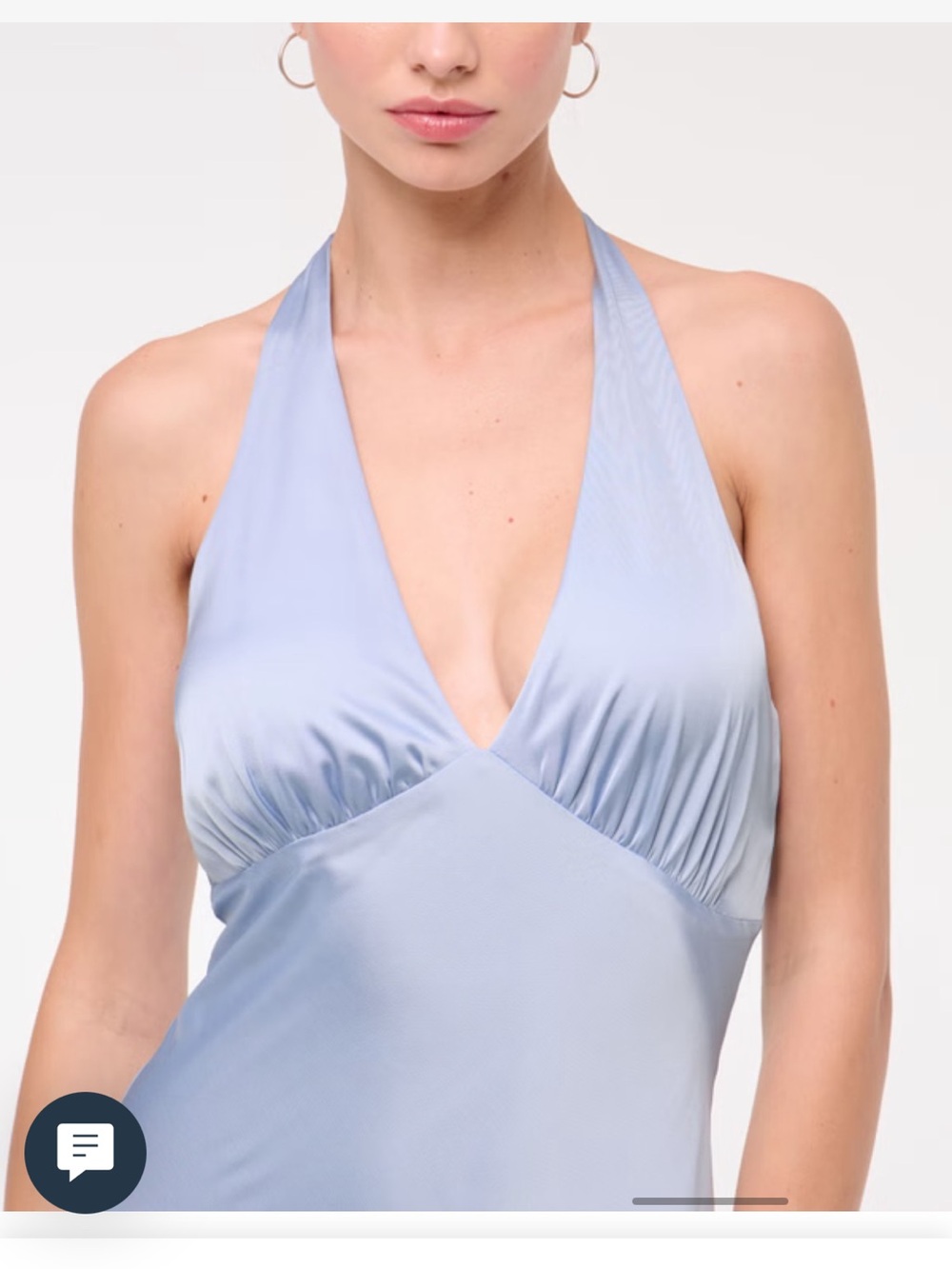 Abercrombie Julia Blue Slip Halter Maxi Dress - Size L NWT! - Picture 6 of 9